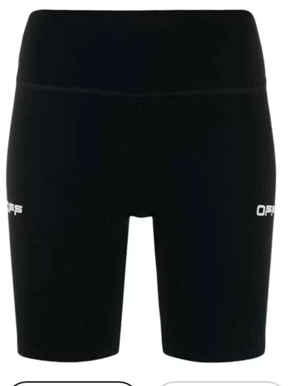 Off-White Black Mid-Rise Bike Shorts with Subtle Logo